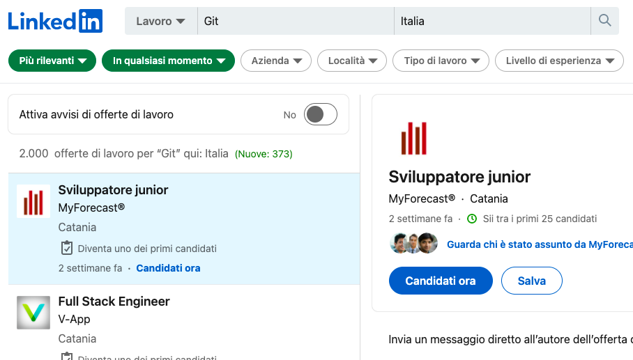 Richiesta lavoro GIT